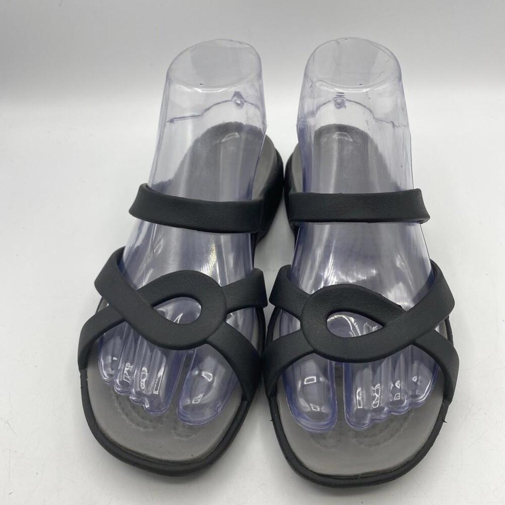 Crocs Meleen Women's Size 6 Black Twist Slides Open Toe Slip On Comfort Sandals - Picture 3 of 10